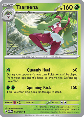 Tsareena Obsidian Flames Pokemon Card