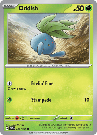 Oddish Obsidian Flames Pokemon Card
