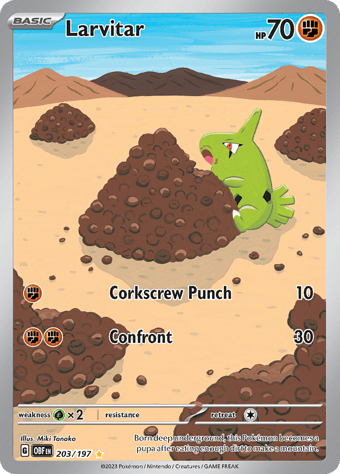 Larvitar Obsidian Flames Pokemon Card