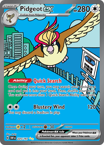 Pidgeot ex Obsidian Flames Pokemon Card