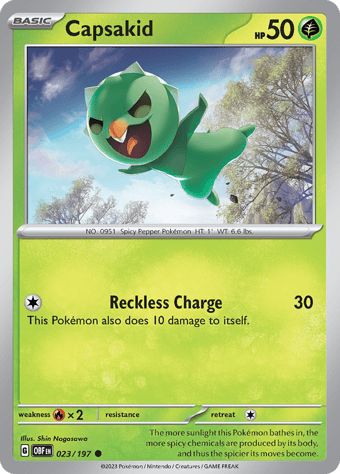 Capsakid Obsidian Flames Pokemon Card