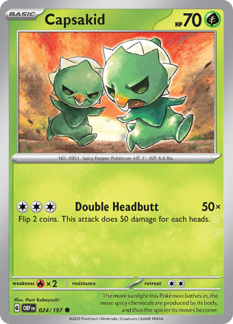 Capsakid Obsidian Flames Pokemon Card