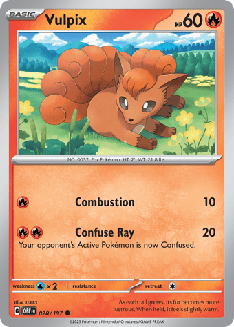 Vulpix Obsidian Flames Pokemon Card