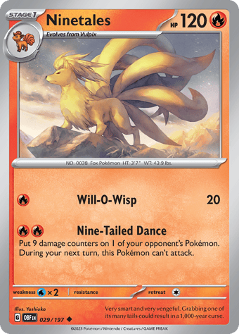 Ninetales Obsidian Flames Pokemon Card