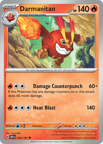 Darmanitan Obsidian Flames Pokemon Card