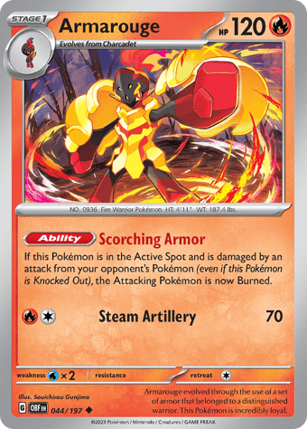 Armarouge Obsidian Flames Pokemon Card