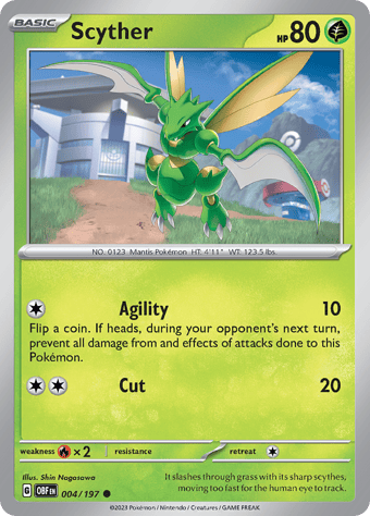 Scyther Obsidian Flames Pokemon Card