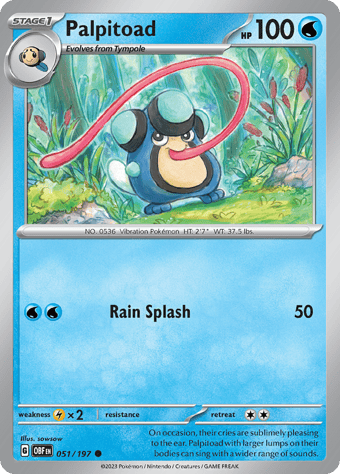 Palpitoad Obsidian Flames Pokemon Card