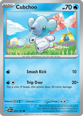 Cubchoo Obsidian Flames Pokemon Card