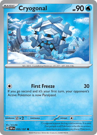 Cryogonal Obsidian Flames Pokemon Card