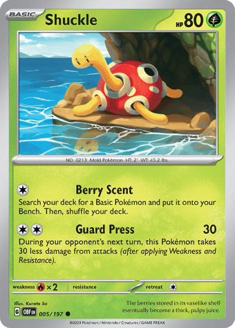 Shuckle Obsidian Flames Pokemon Card