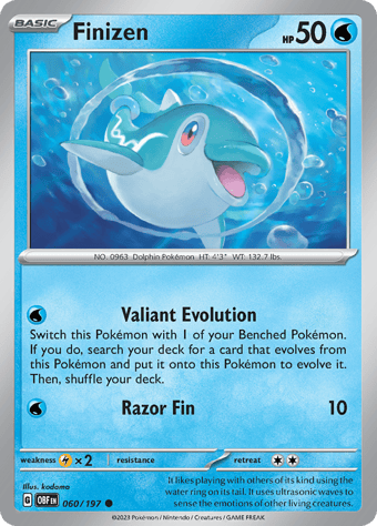 Finizen Obsidian Flames Pokemon Card