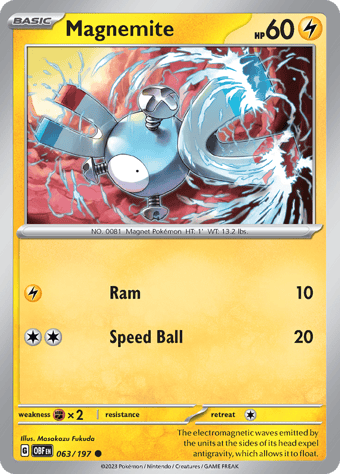 Magnemite Obsidian Flames Pokemon Card