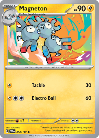 Magneton Obsidian Flames Pokemon Card