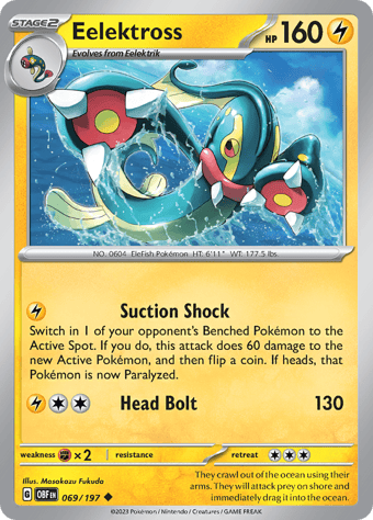 Eelektross Obsidian Flames Pokemon Card