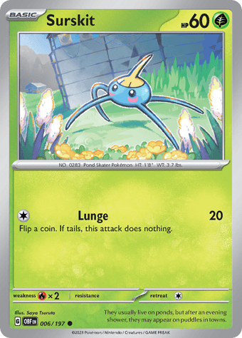 Surskit Obsidian Flames Pokemon Card