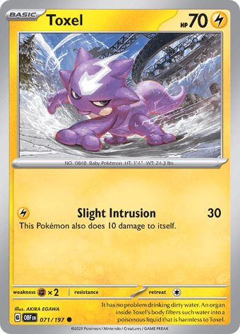 Toxel Obsidian Flames Pokemon Card
