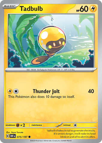 Tadbulb Obsidian Flames Pokemon Card
