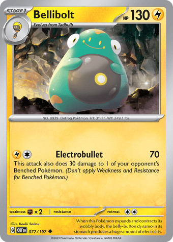 Bellibolt Obsidian Flames Pokemon Card