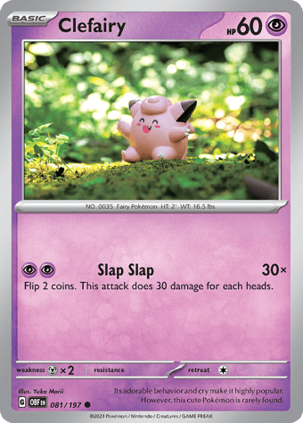 Clefairy Obsidian Flames Pokemon Card