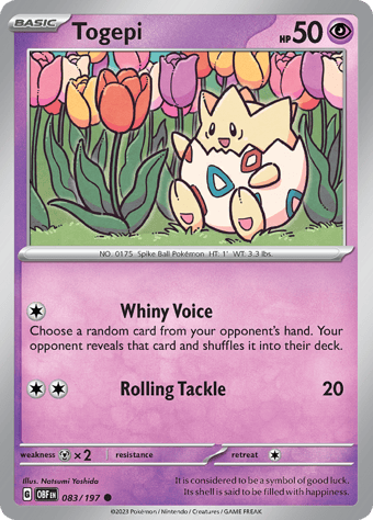 Togepi Obsidian Flames Pokemon Card
