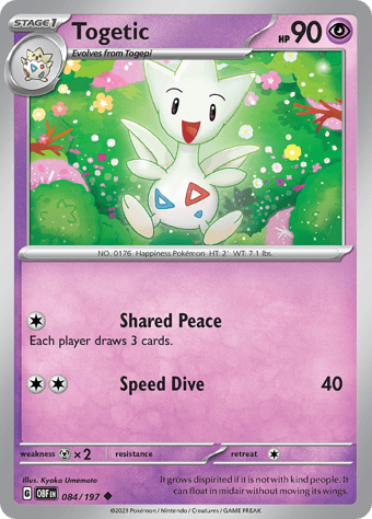Togetic Obsidian Flames Pokemon Card