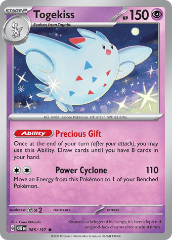 Togekiss Obsidian Flames Pokemon Card