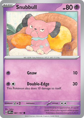 Snubbull Obsidian Flames Pokemon Card