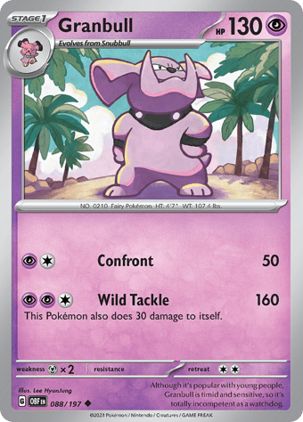 Granbull Obsidian Flames Pokemon Card
