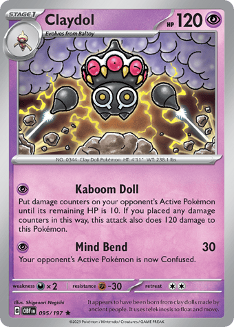 Claydol Obsidian Flames Pokemon Card