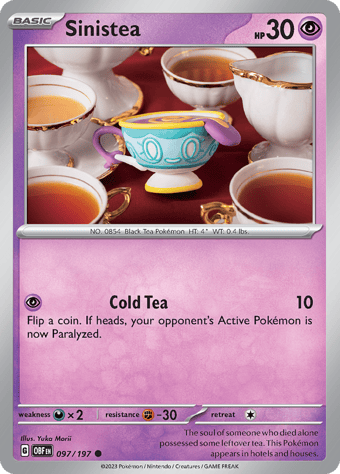Sinistea Obsidian Flames Pokemon Card
