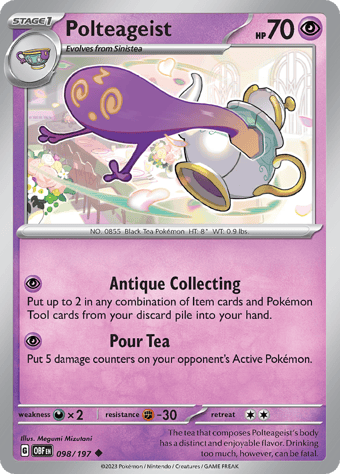 Polteageist Obsidian Flames Pokemon Card