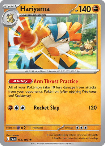 Hariyama Paldea Evolved Pokemon Card