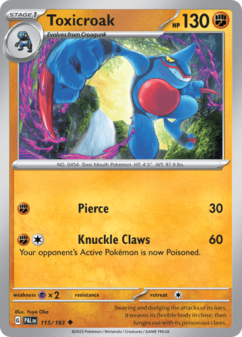 Toxicroak Paldea Evolved Pokemon Card