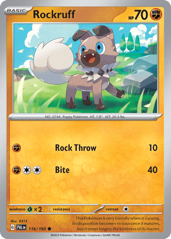 Rockruff Paldea Evolved Pokemon Card