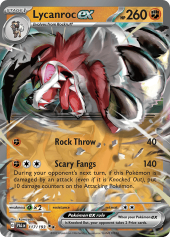 Lycanroc ex Paldea Evolved Pokemon Card