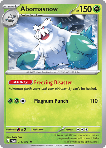 Abomasnow Paldea Evolved Pokemon Card