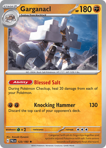 Garganacl Paldea Evolved Pokemon Card