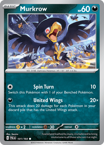 Murkrow Paldea Evolved Pokemon Card