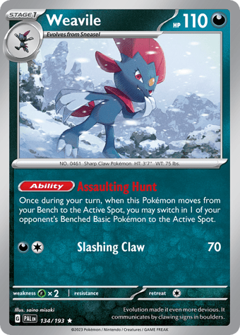 Weavile Paldea Evolved Pokemon Card