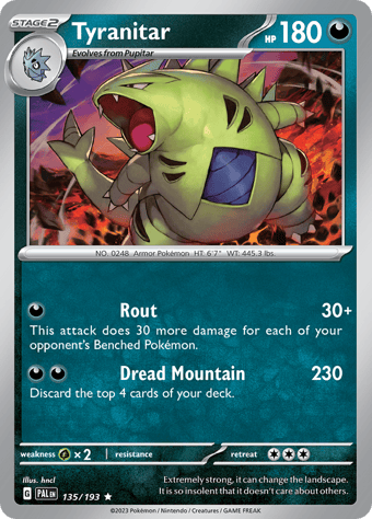 Tyranitar Paldea Evolved Pokemon Card