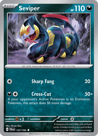 Seviper Paldea Evolved Pokemon Card