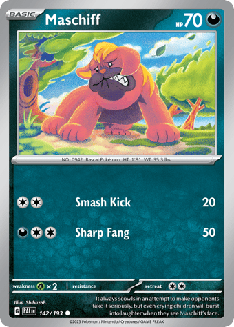Maschiff Paldea Evolved Pokemon Card