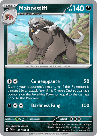 Mabosstiff Paldea Evolved Pokemon Card