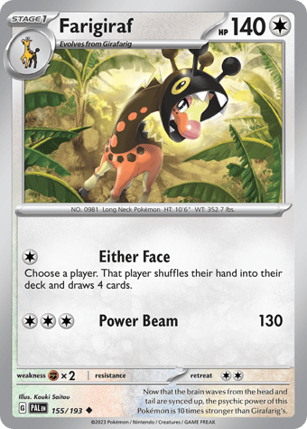 Farigiraf Paldea Evolved Pokemon Card