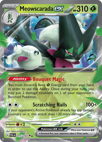 Meowscarada ex Paldea Evolved Pokemon Card