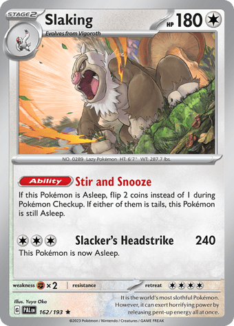 Slaking Paldea Evolved Pokemon Card