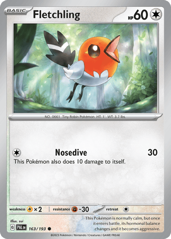 Fletchling Paldea Evolved Pokemon Card