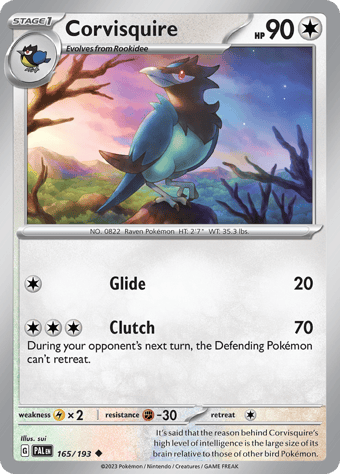 Corvísquire Paldea Evolved Pokemon Card