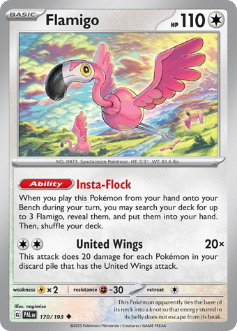 Flamigo Paldea Evolved Pokemon Card